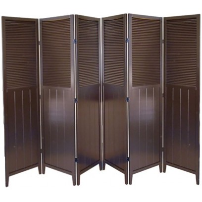 Shutter Door 6 Panel Room Divider – Espresso 